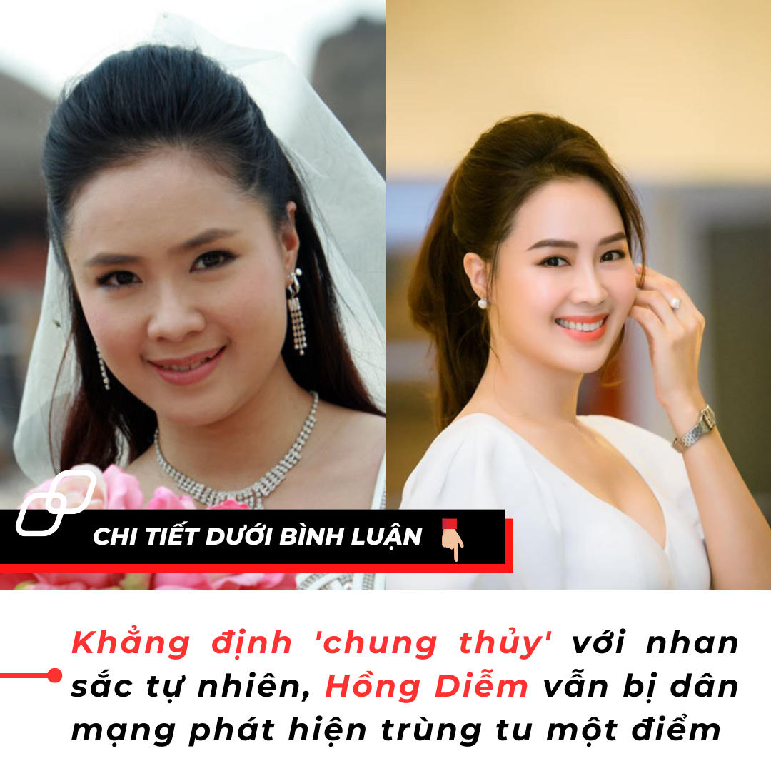 Khẳng định ‘chung thủy’ với nhan sắc tự nhiên, Hồng Diễm vẫn bị dân mạng phát hiện trùng tu một điểm