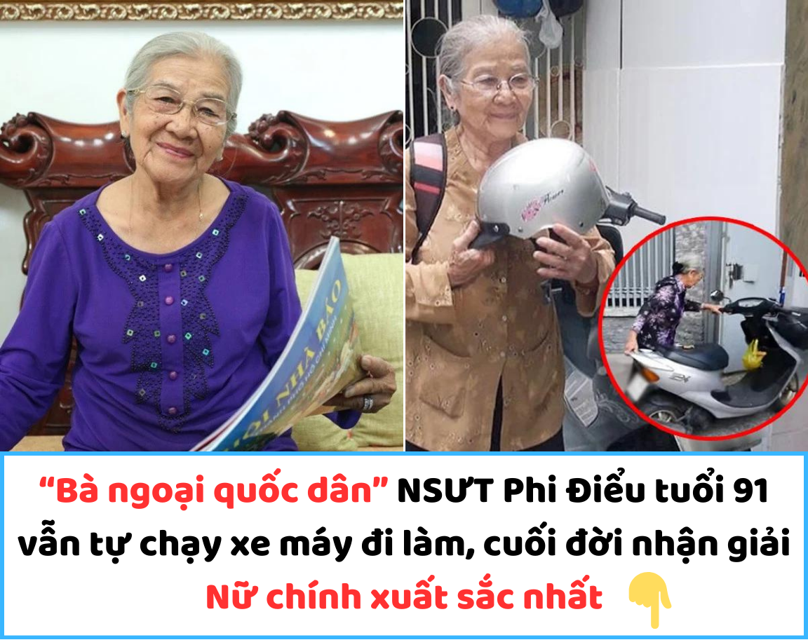 “Bà ngoại quốc dân” NSƯT Phi Điểu tuổi 91 vẫn tự chạy xe máy đi làm, cuối đời nhận giải Nữ chính xuất sắc nhất