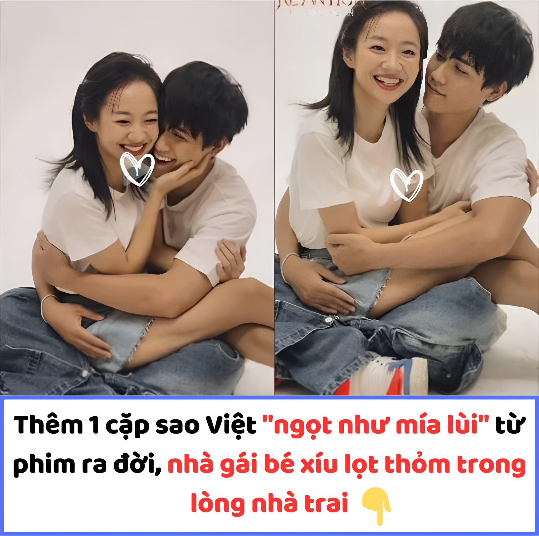 Thêm 1 cặp sao Việt “ngọt như mía lùi” từ phim ra đời, nhà gái bé xíu lọt thỏm trong lòng nhà trai