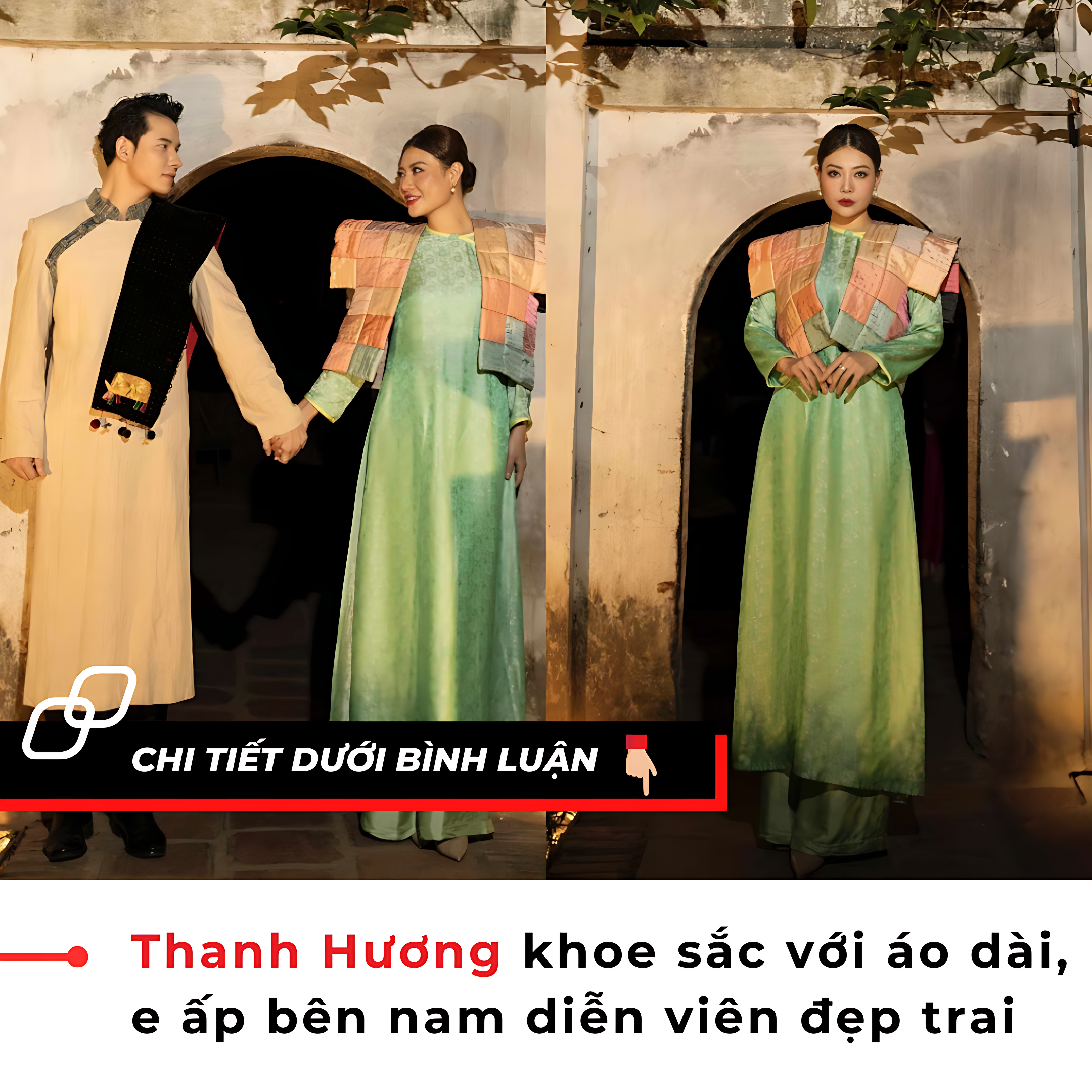 Thanh Hương khoe sắc với áo dài, e ấp bên nam diễn viên đẹp trai