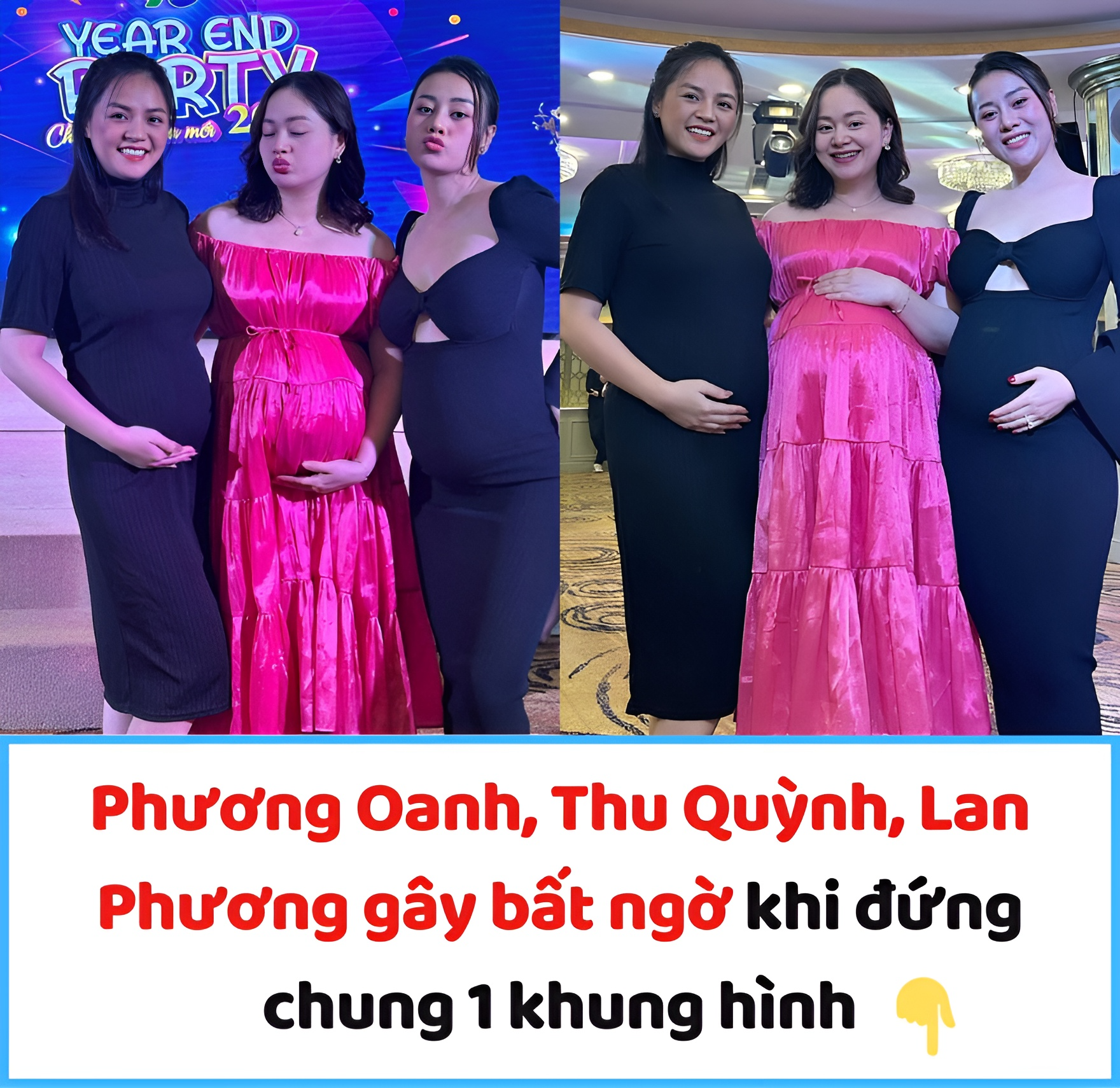 Phương Oanh, Thu Quỳnh, Lan Phương gây bất ngờ khi đứng chung 1 khung hình