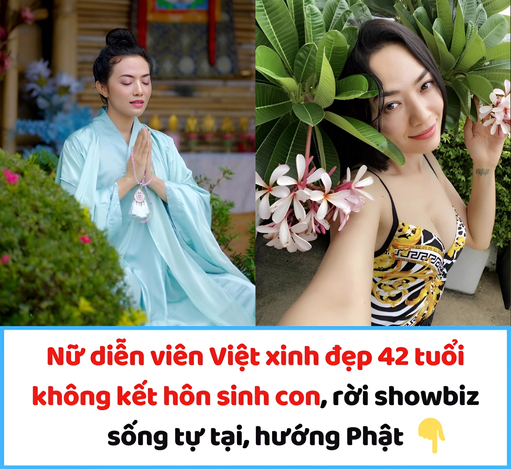 Nữ diễn viên Việt xinh đẹp 42 tuổi không kết hôn sinh con, rời showbiz sống tự tại, hướng Phật