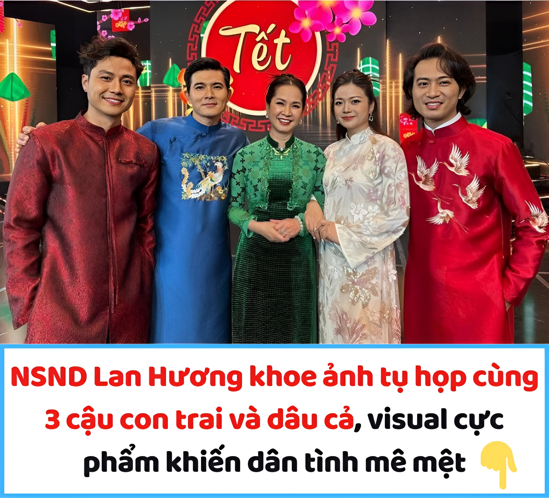 NSND Lan Hương khoe ảnh tụ họp cùng 3 cậu con trai và dâu cả, visual cực phẩm khiến dân tình mê mệt